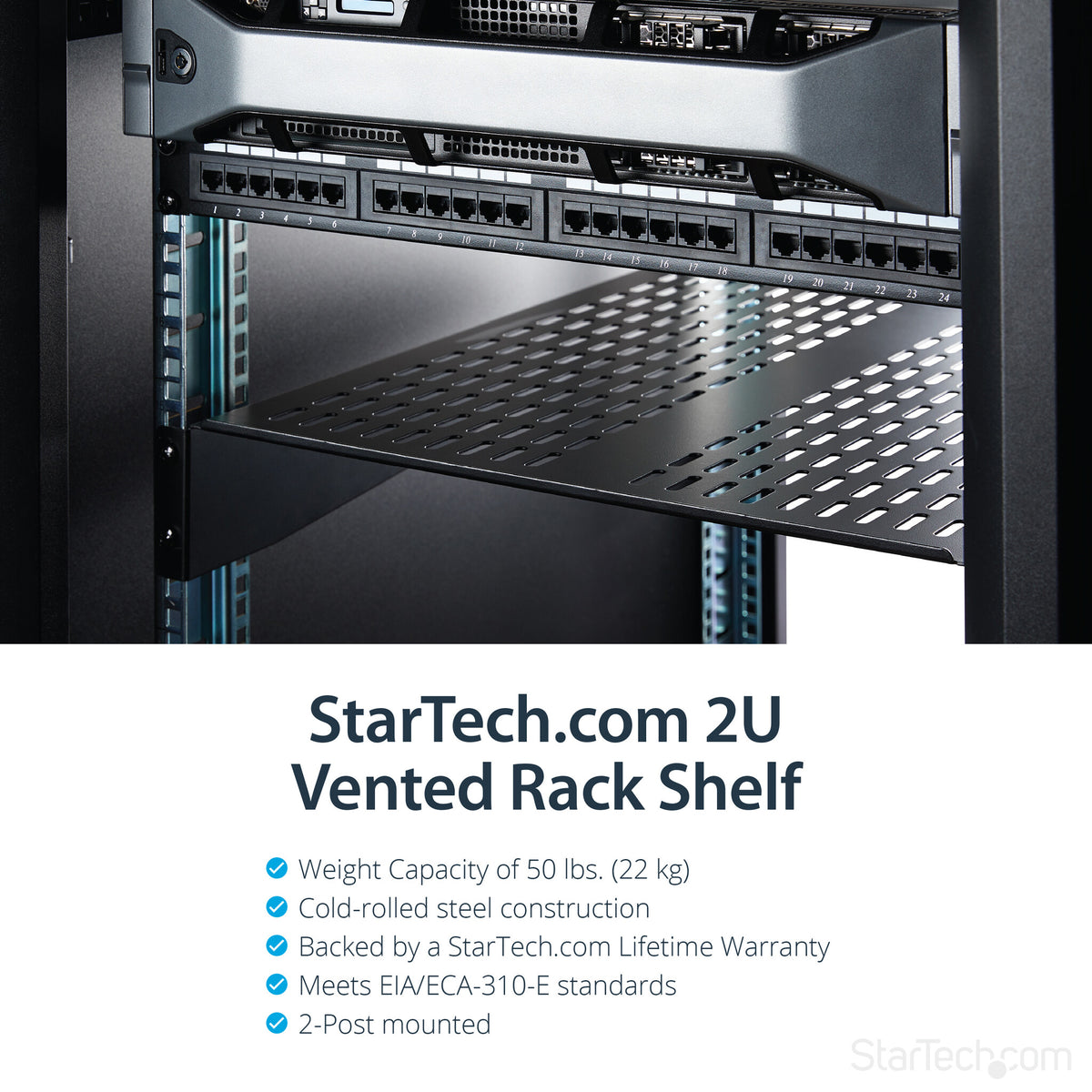 2u On Server Rack StarTech.com 2U Server Rack Shelf - Universal Vented Rack Mount Cantil ...