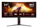 AOC G4 CU34G4CA computer monitor 86.4 cm (34") 3440 x 1440 pixels Wide Quad HD Black, Red