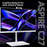 Acer Aspire C27-A All-in-One Desktop - Intel Core i7-1355U, 8GB, 1TB SSD, Integrated Graphics, 27" Full HD, Windows 11, White