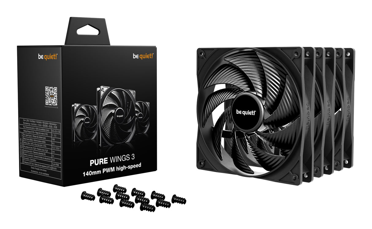 be quiet! Pure Wings 3 140 mm PWM high-speed Triple Pack Computer case Fan 14 cm Black 3 pc(s)