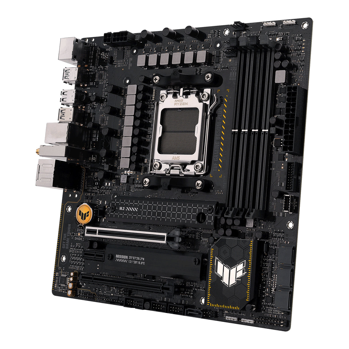 Asus TUF GAMING B650M-PLUS WIFI, AMD B650, AM5, Micro ATX, 4 DDR5, HDMI, DP, Wi-Fi 6, LAN 2,5G, PCIe4, 2x M.2