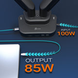 j5create JTSA302 Ergonomic Dual-Monitor Mount with Docking Station, Black