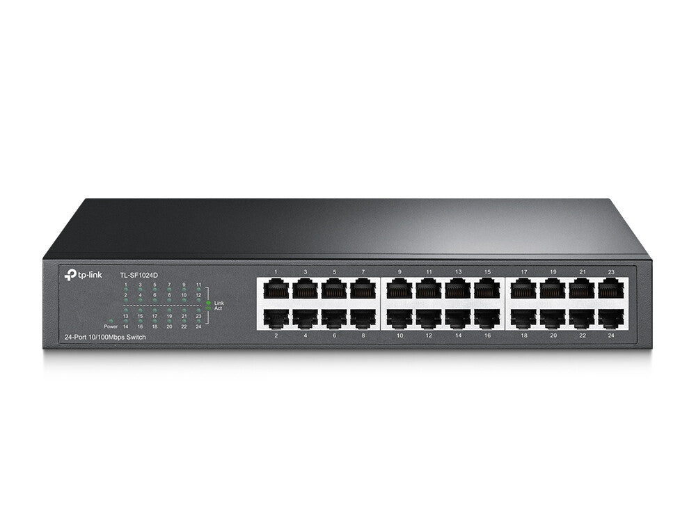 TP-LINK (TL-SF1024D) Commutateur de bureau/montage en rack non géré 10/100 à 24 ports, boîtier en acier