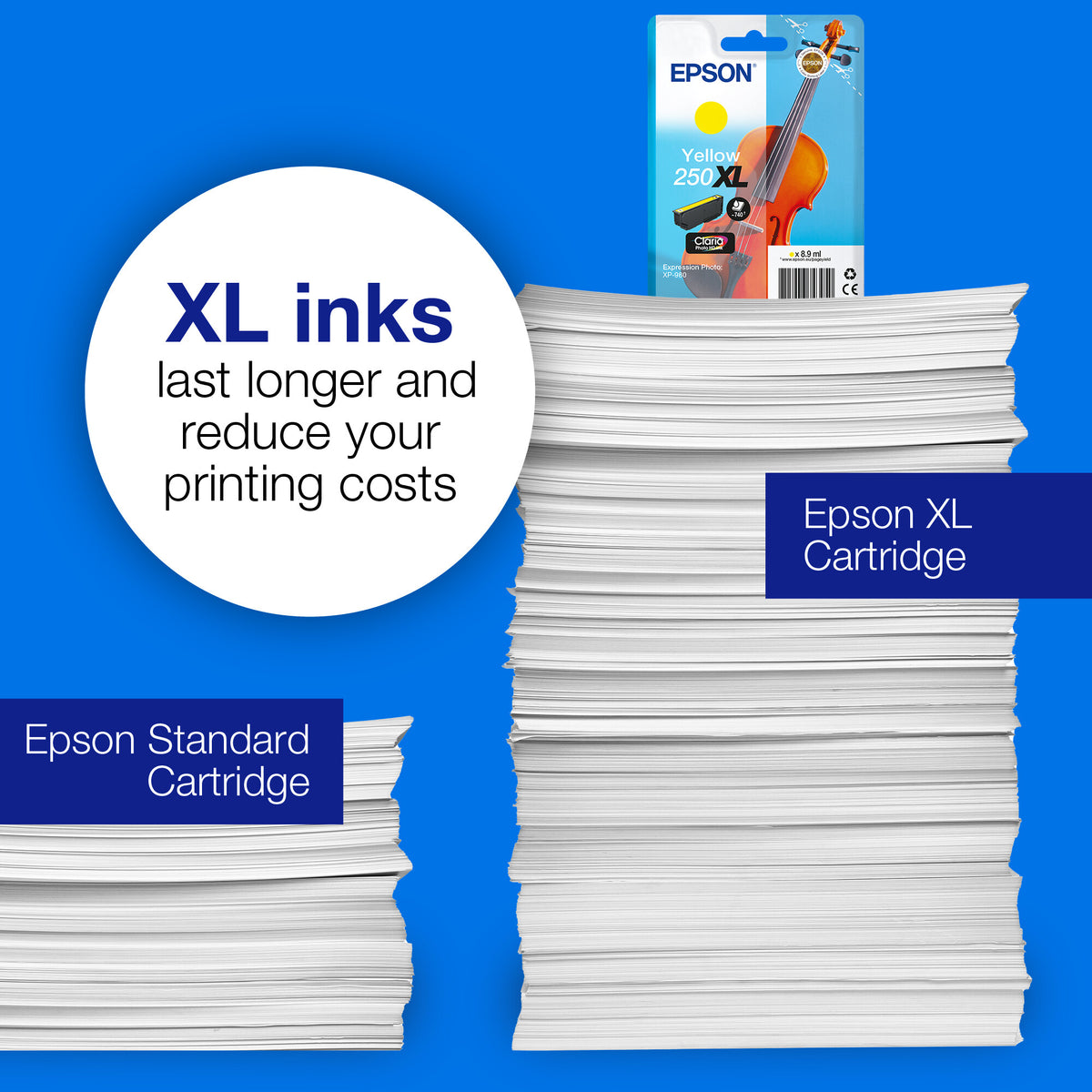 Epson Single Yellow 250XL Violin Claria Photo HD Ink
