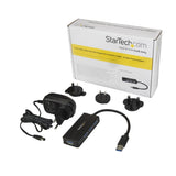 StarTech.com 4 Port USB 3.0 Hub (SuperSpeed 5Gbps) with Fast Charge – Portable USB 3.1 Gen 1 Type-A Laptop/Desktop Hub - USB Bus Power or Self Powered for High Performance – Mini/Compact~4 Port USB 3.0 Hub (SuperSpeed 5Gbps) with Fast Charge – Portable US