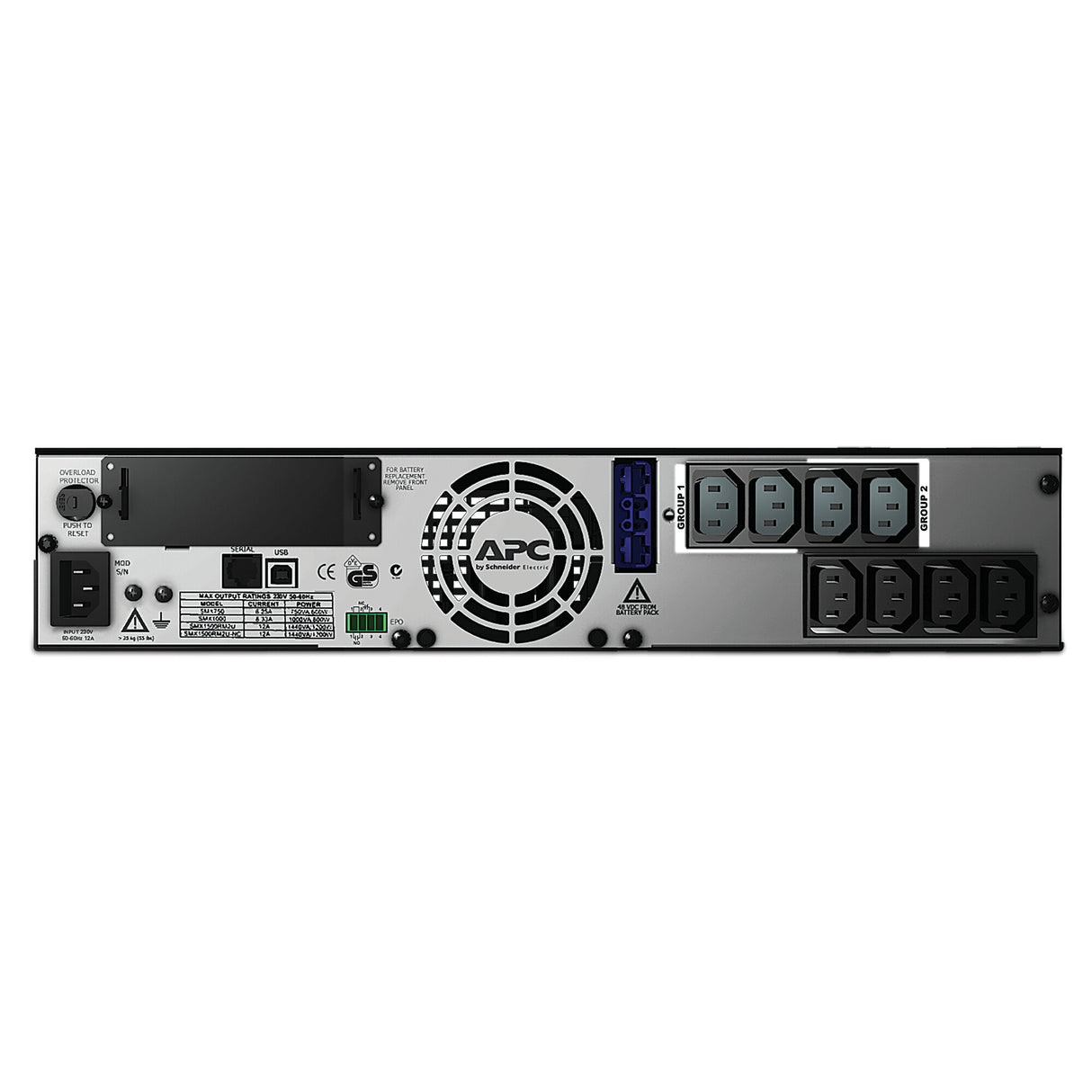 APC Smart-UPS X, Line Interactive, 1000VA, Rack/tower convertible 2U, 230V, 8x C13 IEC, SmartSlot, Extended runtime