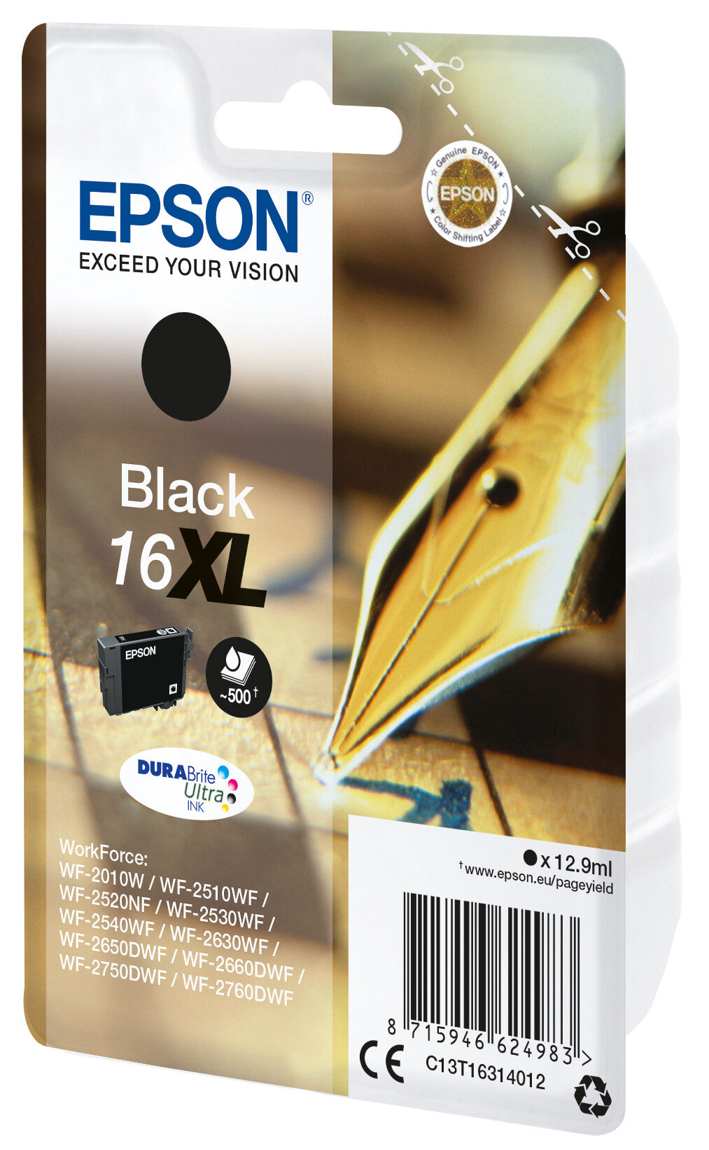 Epson Pen and crossword Singlepack Black 16XL DURABrite Ultra Ink