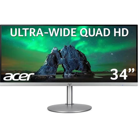 ACER CB342CK Quad HD 34’ IPS LCD Monitor - Silver & Black