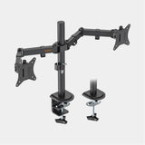 VonHaus Dual Monitor Stand for 13-32 Inch Screens, Twin Monitor Mount with Desk Clamp, Height Adjustable, Easy Assemble Stand with Full Tilt, Rotation & Swivel Arms, VESA 75x75 & 100x100mm