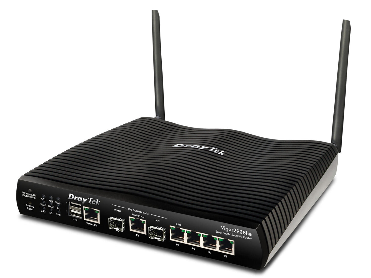DrayTek Vigor 2928 Multi-Gigabit Multi-WAN FTTP Firewall VPN Router with BE7200 Wireless