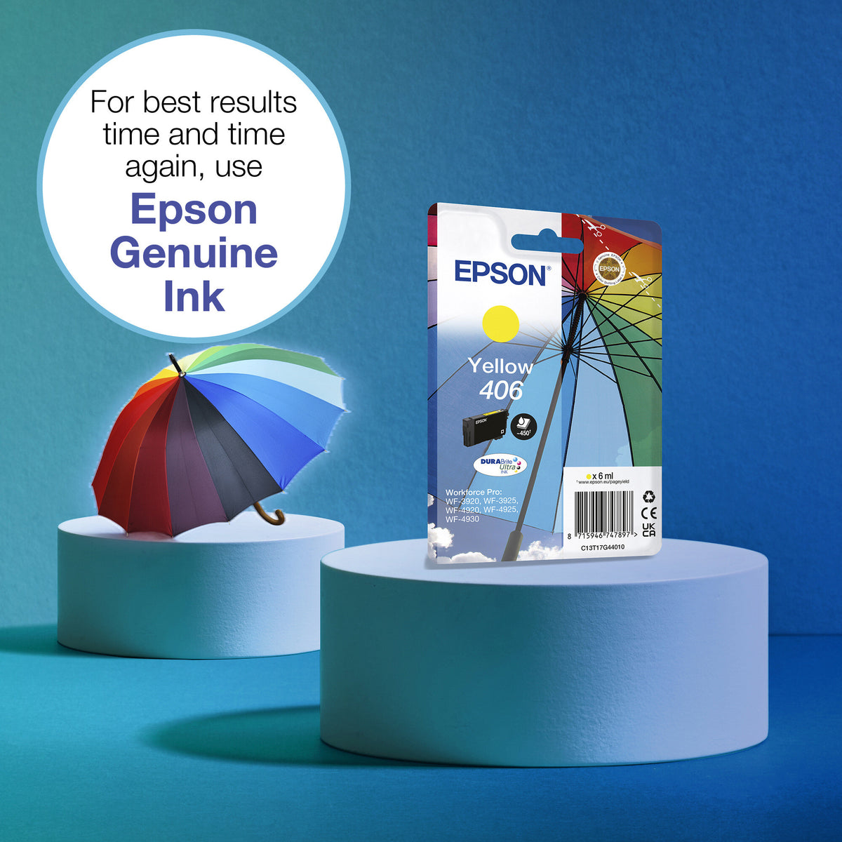 Epson Singlepack Yellow 406 Umbrella DURABrite Ultra Ink