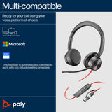 POLY Blackwire 8225 Stereo Microsoft Teams Certified USB-C Headset +USB-C/A Adapter