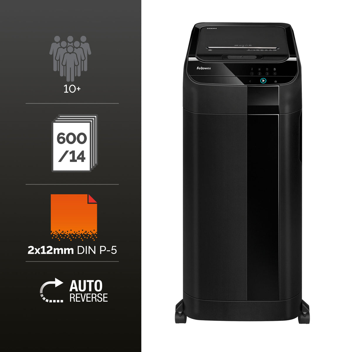 Fellowes AutoMax 600M - Shredder - micro-cut - 2 x 12 mm - P-5