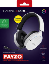 Trust GXT 491W FAYZO Headset Wired & Wireless Head-band Gaming USB Type-C Bluetooth Black, White