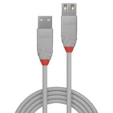 Lindy 2m USB 2.0 Type A Extension Cable, Anthra Line, Grey