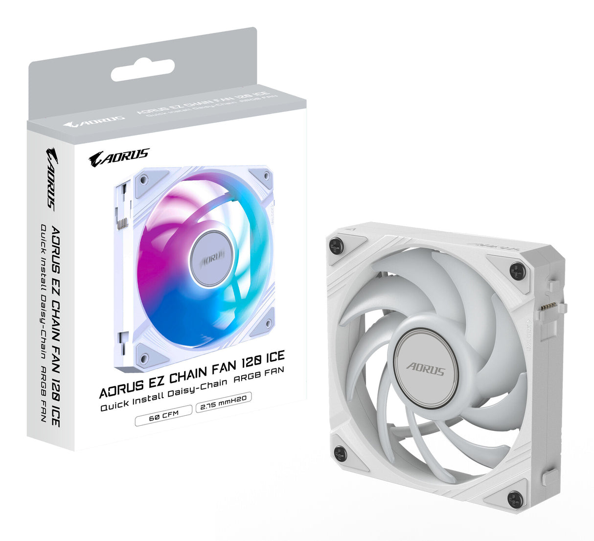GIGABYTE AORUS EZ CHAIN FAN 120 ICE Motherboard 12 cm White 1 pc(s)
