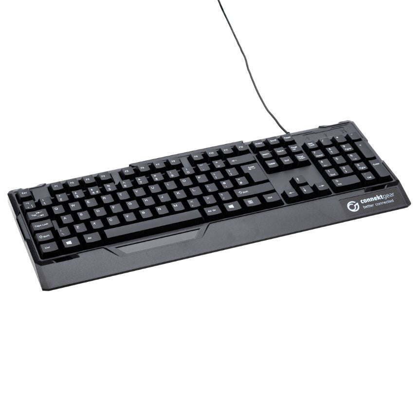 connektgear KB235 USB Standard UK Layout Keyboard & 3 Button Optical Mouse - Black