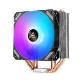ANTEC A400i Ventilador Enfriador de CPU, Enchufe Universal, Ventilador RGB PWM Silencioso con Efecto de Luz de Neón de 120 mm, 1800 RPM, 4 Heatpipes de Cobre de Toque Directo, Soporte Intel LGA 1700 Incluido
