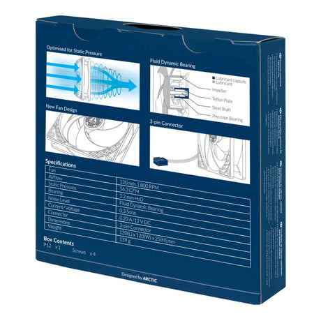 ARCTIC P12 - Pressure-optimised 120 mm Fan - Computer