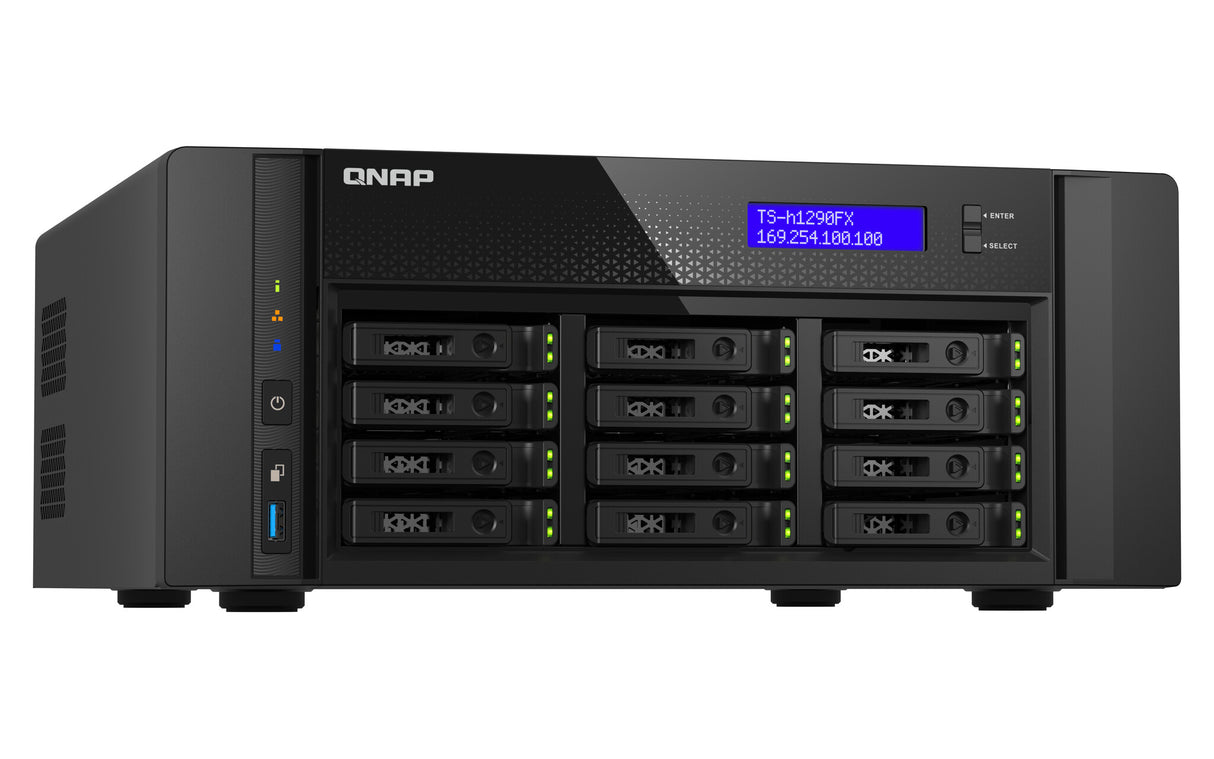 QNAP TS-h1290FX NAS Tower EPYC 7302P 128 GB DDR4 0 TB QuTS hero Black