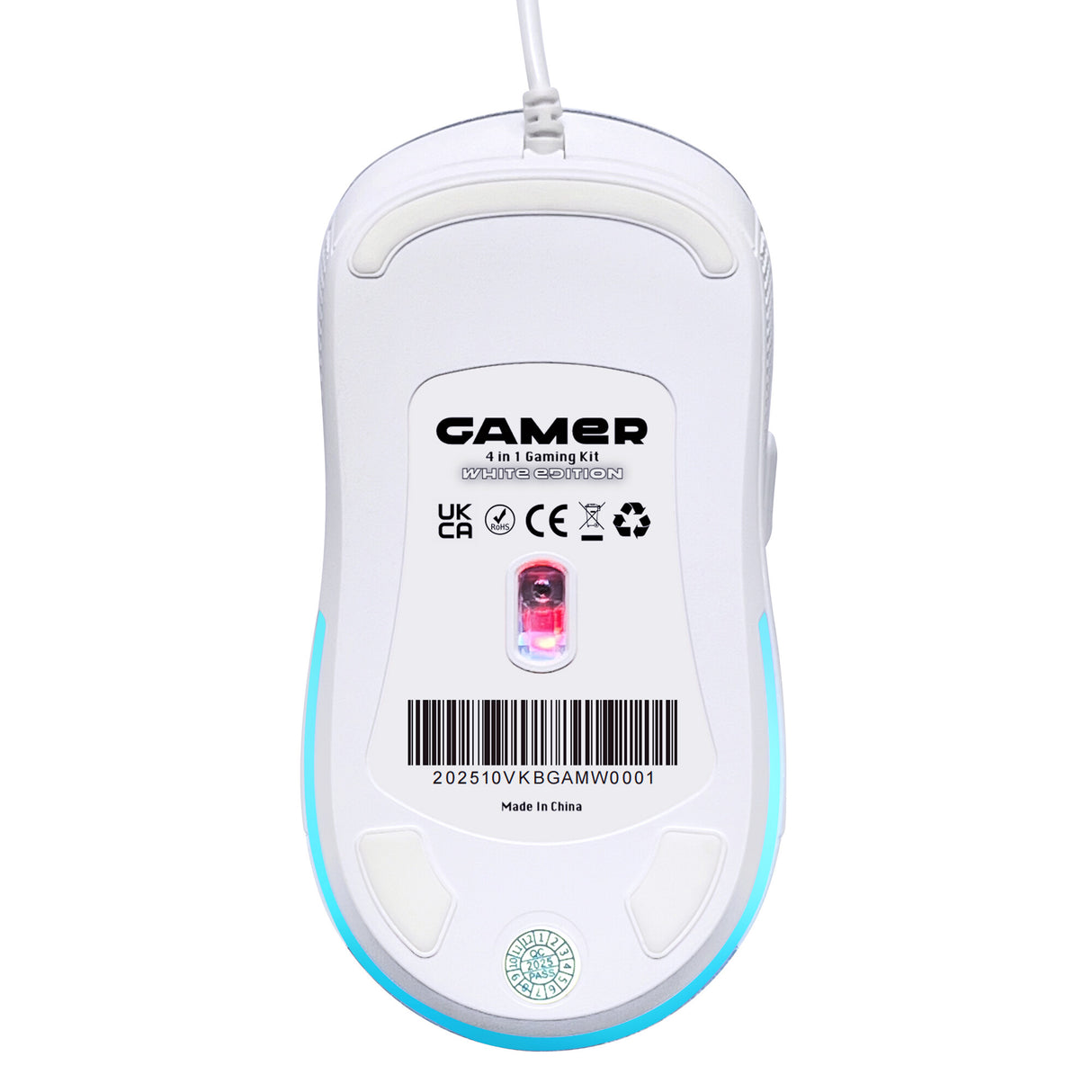 VIDA GAMER WHT 4IN1 USB KB MS HS KIT keyboard Mouse included Gaming QWERTY UK English White