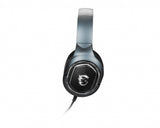 MSI IMMERSE GH50 7.1 Virtual Surround Sound RGB Gaming Headset 'Black with Ambient Dragon Logo, RGB Mystic Light, USB, inline audio controller, 40mm Drivers, detachable Mic'