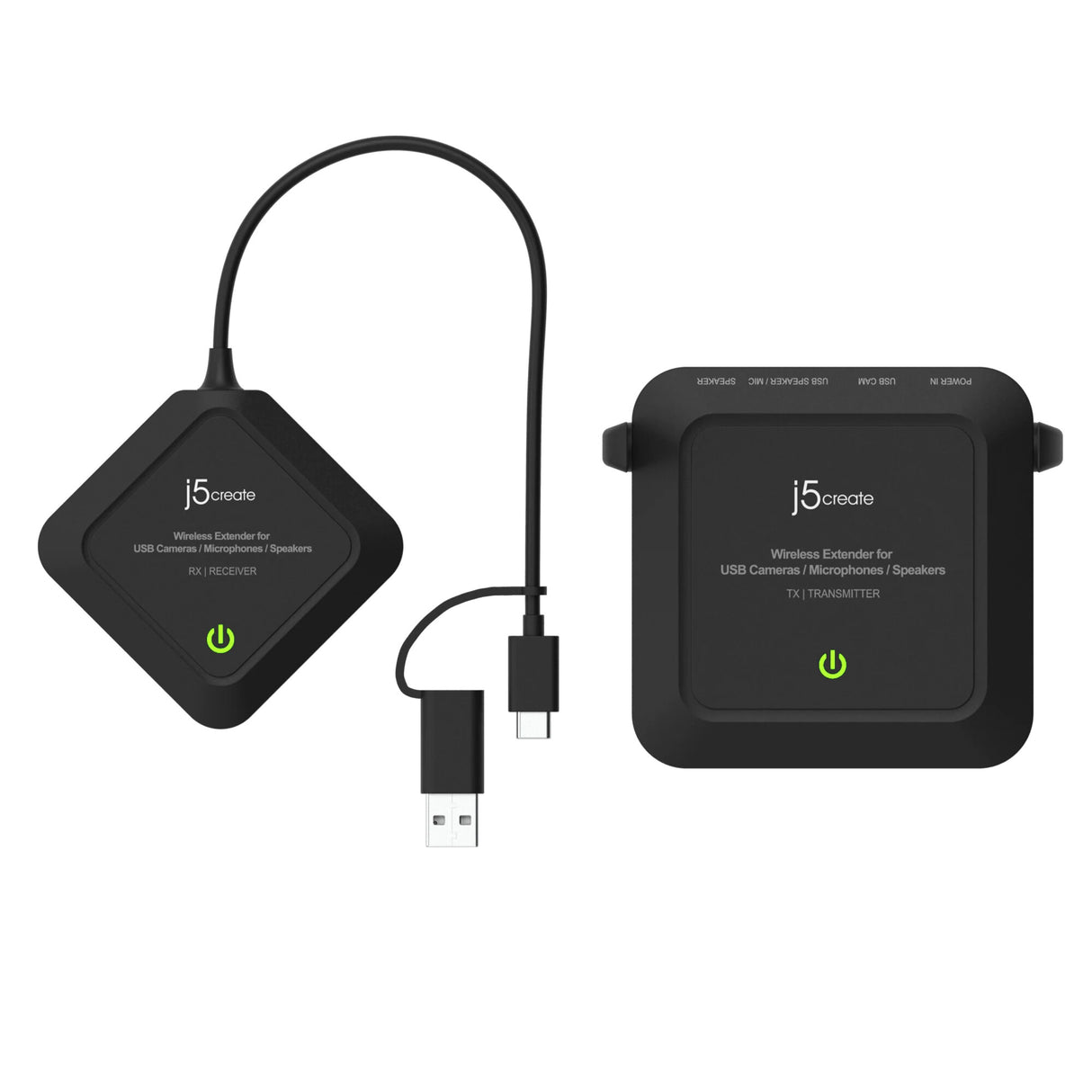 j5create JVW120 Wireless Extender for USB™ Cameras / Microphones / Speakers, Black