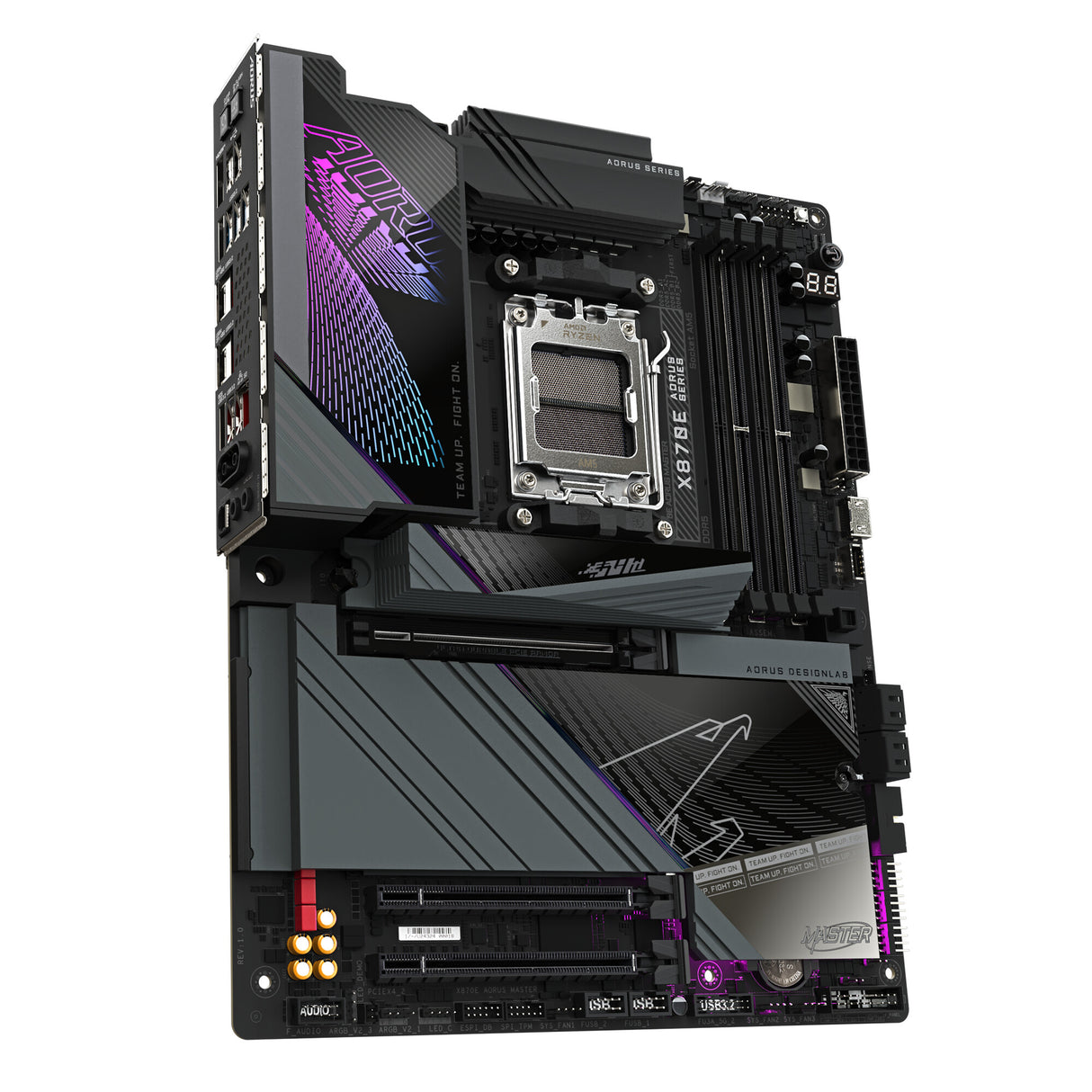 GIGABYTE X870E AORUS MASTER Motherboard - Supports AMD Ryzen 9000 CPUs, 16+2+2 Phases Digital VRM, up to 8600MHz DDR5 (OC), 3xPCIe 5.0 + 1xPCIe 4.0, Wi-Fi 7, 5GbE LAN, USB 4