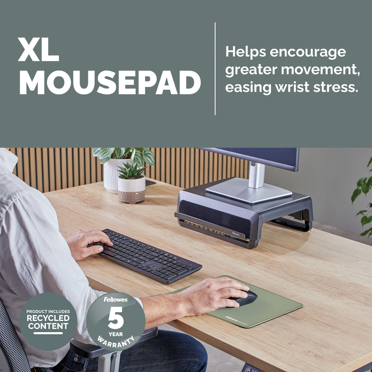 Fellowes Breyta (New) XL Mousepad Sage