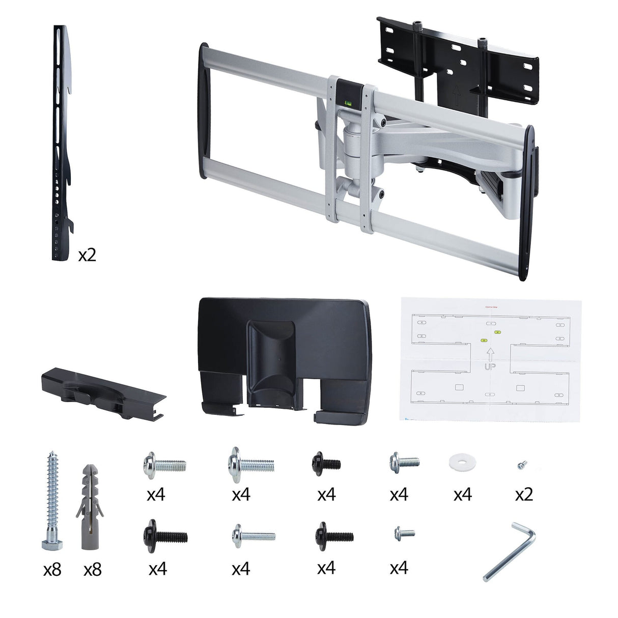 StarTech.com Heavy-Duty Articulating TV Wall Mount for up to 100-inch and 187.4lb/85kg Flat Screens, VESA 800x500, Low-Profile Bracket, TAA-Compliant