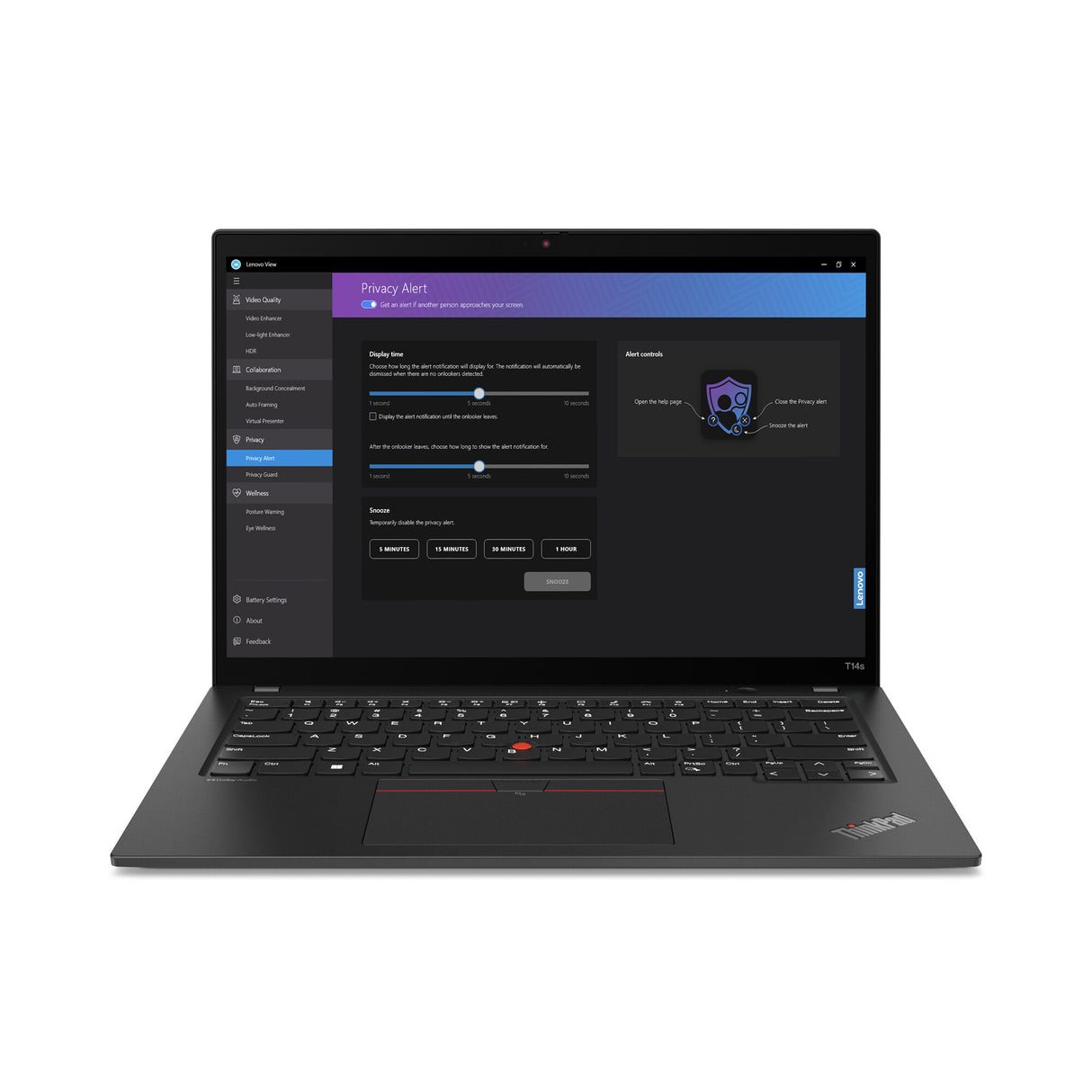 Lenovo ThinkPad T14s Gen 4 (Intel) Intel® Core™ i7 i7-1355U Laptop 35.6 cm (14") WUXGA 16 GB LPDDR5x-SDRAM 512 GB SSD Wi-Fi 6E (802.11ax) Windows 11 Pro UK English Black