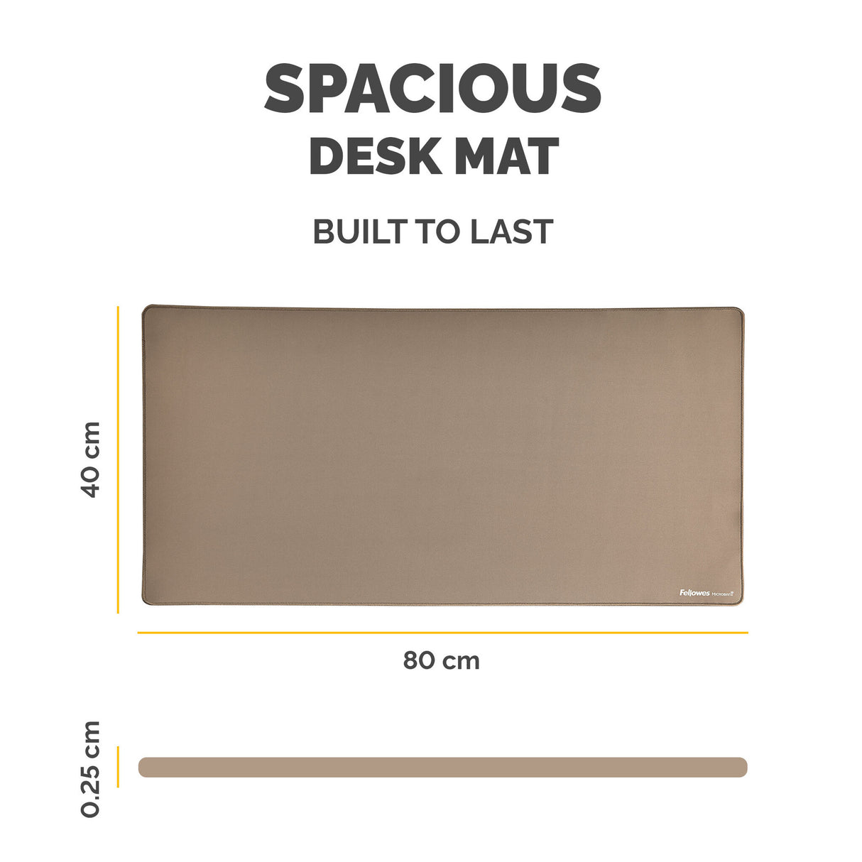 Fellowes Computer Desk Mat with Non-Slip Base Breyta Desk Mat with Antibacterial Protection Sand