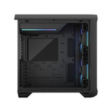 Fractal Design Torrent Compact (Light TG RGB) Caja para juegos con ventanas de vidrio tintado claro, E-ATX, 2 ventiladores RGB, concentrador de ventilador, tira RGB en cubierta de fuente de alimentación, rejilla frontal, USB-C