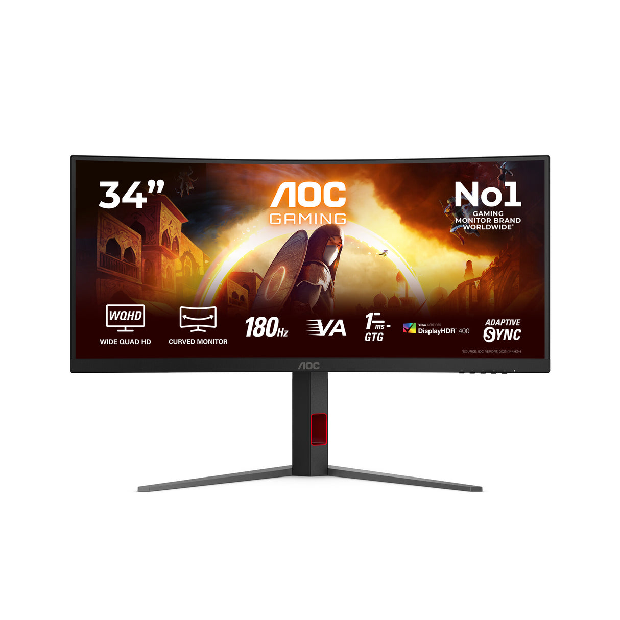 AOC G4 CU34G4CA computer monitor 86.4 cm (34") 3440 x 1440 pixels Wide Quad HD Black, Red