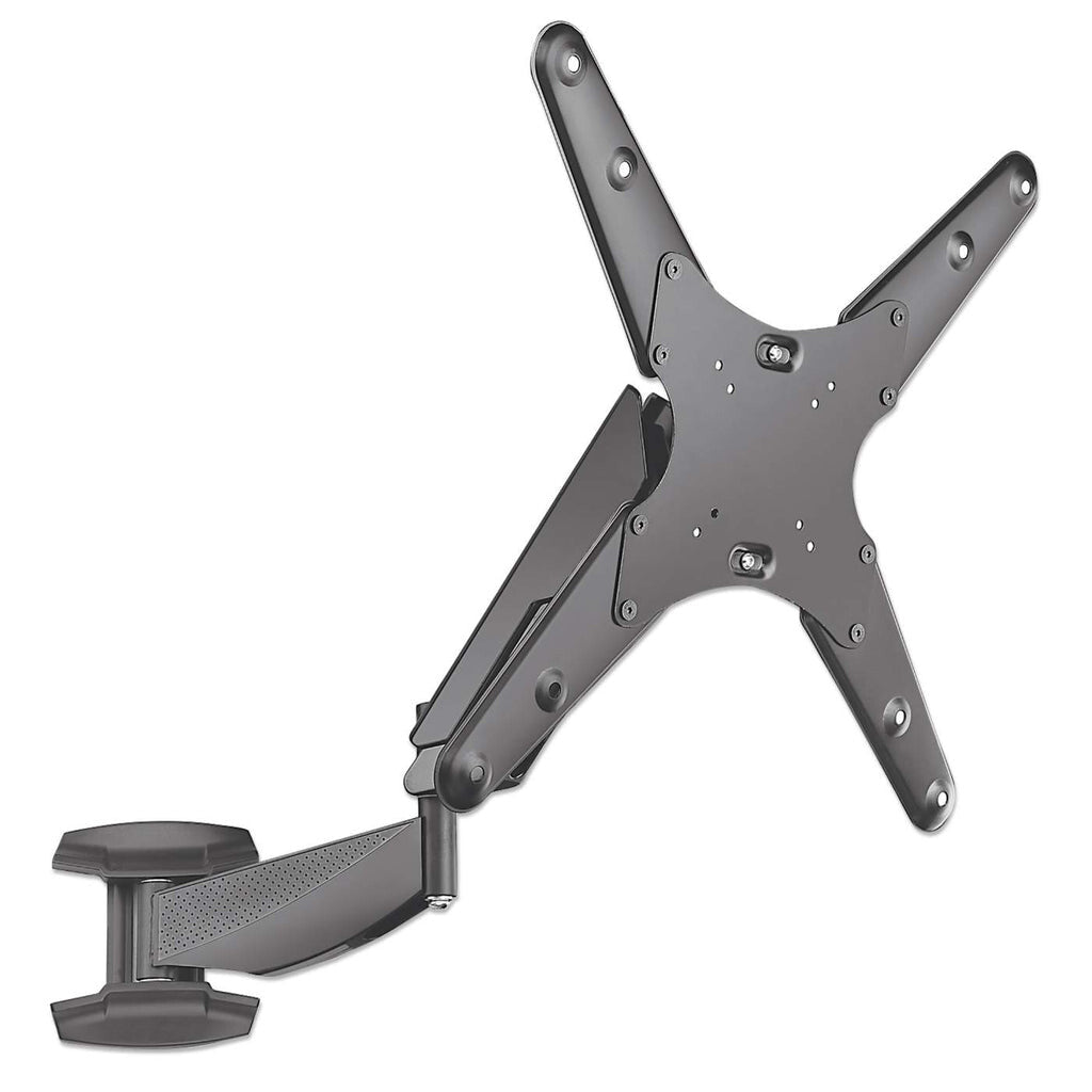 Manhattan Wall Mount for TV & Monitors (Spring Arm 3 pivots), For screens 17" to 55", VESA compatability: all between 75x75mm and 400x400mm - check the dimensions of the four mounting holes on back of screen to ensure it fits, Max 30kg, Black, Bracket