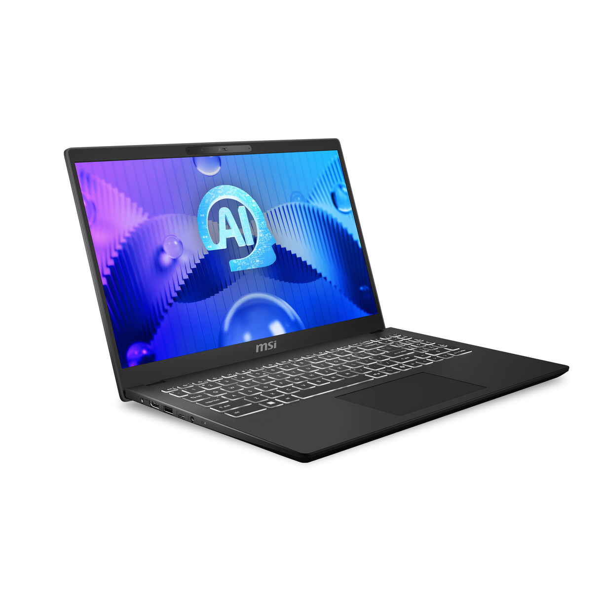 MSI Modern 15 H AI C1MG-002UK Intel Core Ultra 7 155H Laptop 39.6 cm (15.6") Full HD 16 GB DDR5-SDRAM 512 GB SSD Wi-Fi 6E (802.11ax) Windows 11 Home Black