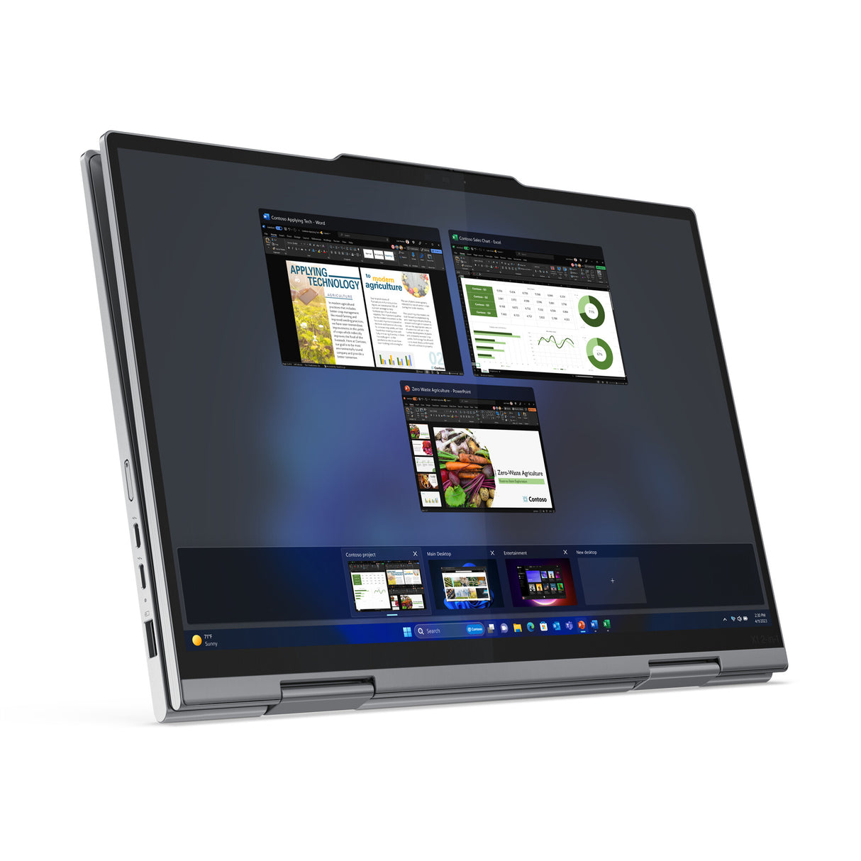 Lenovo ThinkPad X1 2-in-1 Intel Core Ultra 7 155U Hybrid (2-in-1) 35.6 cm (14") Touchscreen WUXGA 32 GB LPDDR5x-SDRAM 1 TB SSD Wi-Fi 6E (802.11ax) Windows 11 Pro Grey