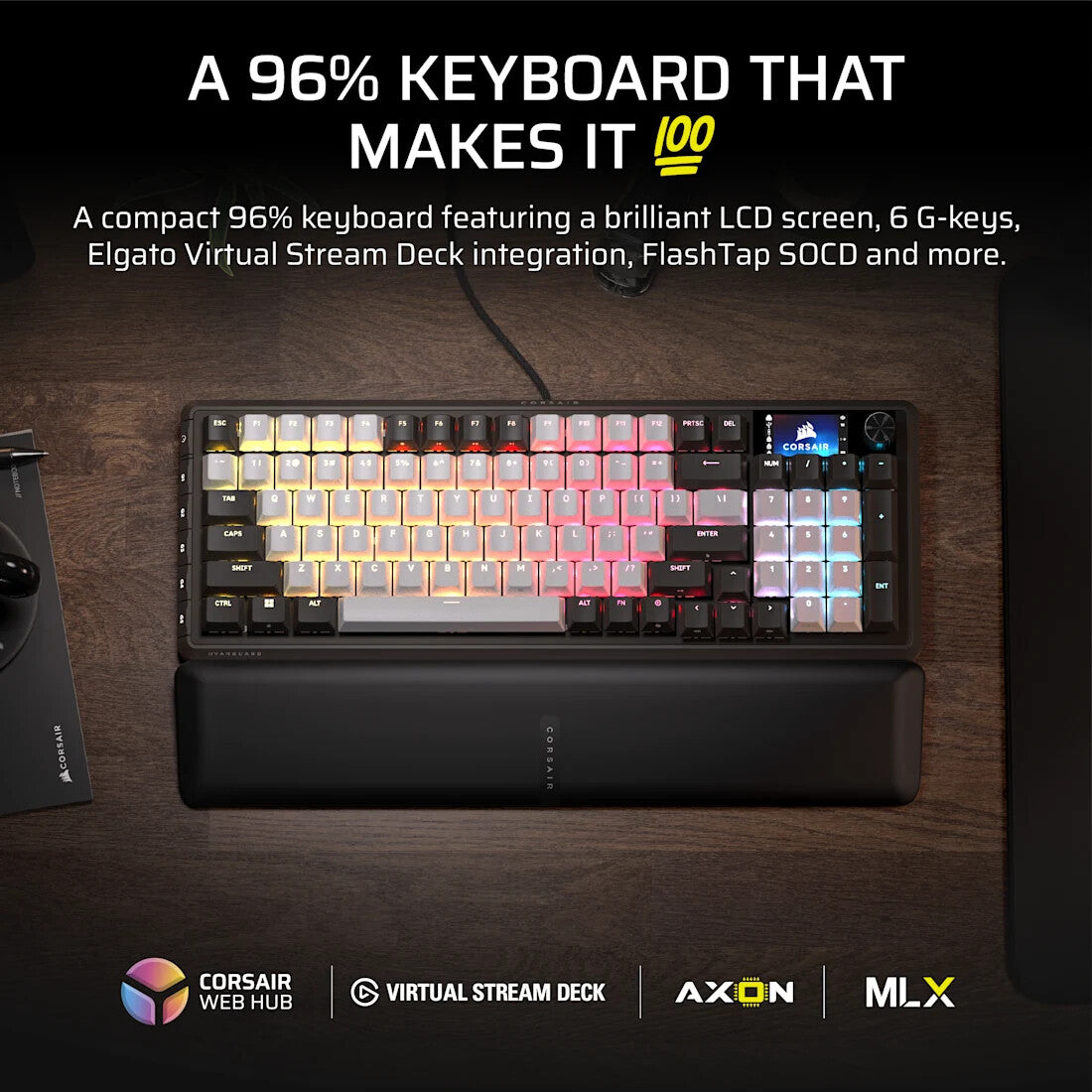 Corsair CH-91E921E-UK keyboard Gaming USB QWERTY UK English Black, White