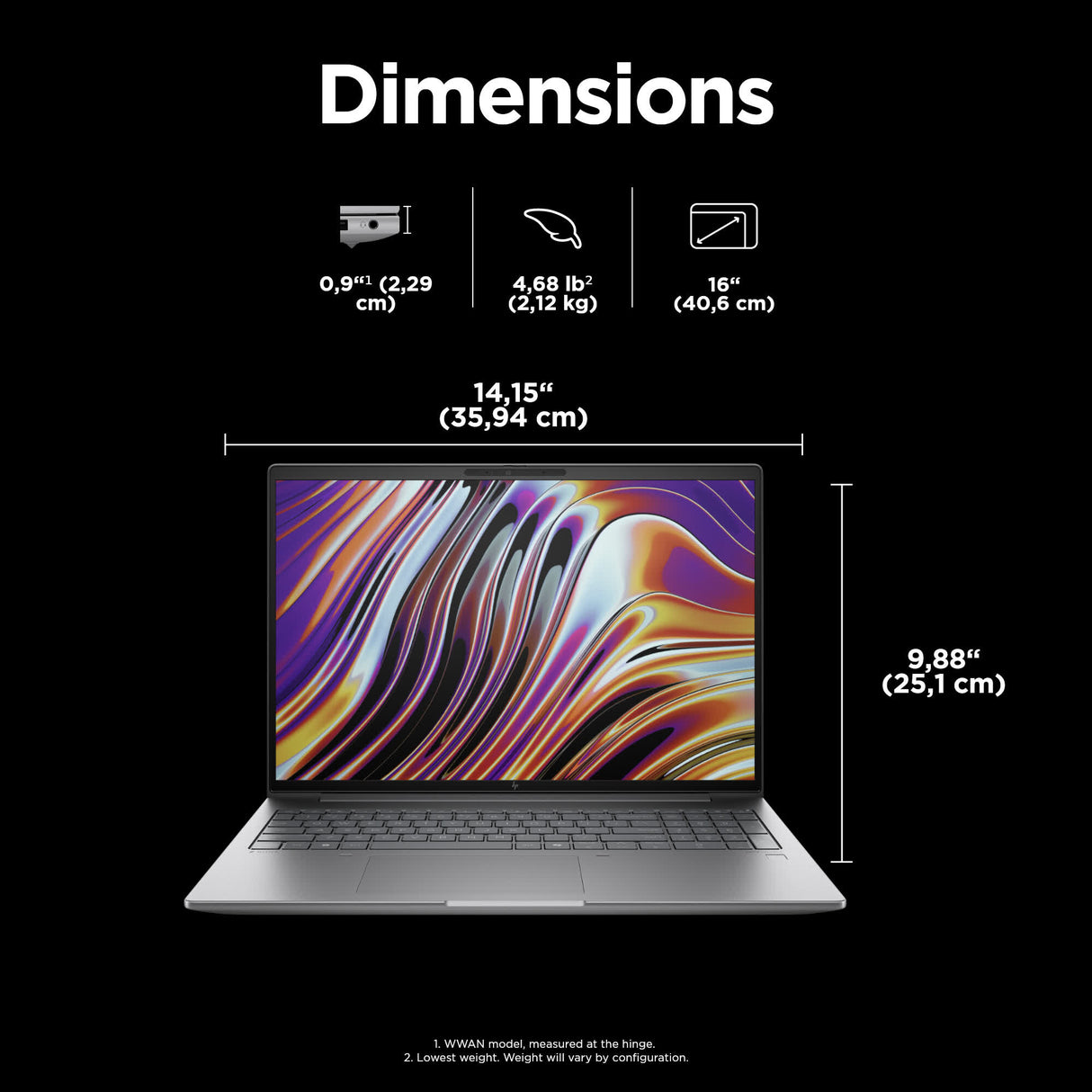 HP ZBook Power G11 Intel Core Ultra 9 185H Mobile workstation 40.6 cm (16") WUXGA 32 GB DDR5-SDRAM 1 TB SSD NVIDIA RTX 3000 Ada Wi-Fi 6E (802.11ax) Windows 11 Pro AI PC, AI Workstation Silver
