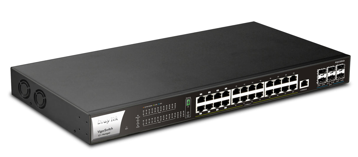 DrayTek PQ2300XB Managed L2+ 2.5G Ethernet (100/1000/2500) Power over Ethernet (PoE) 1U Black