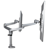 StarTech.com Desk Mount Dual Monitor Arm - Premium Articulating Monitor Arm - up to 30” VESA Mount Displays - Height Adjustable Monitor Mount - Rotate/Tilt/Swivel - Clamp/Grommet - Silver