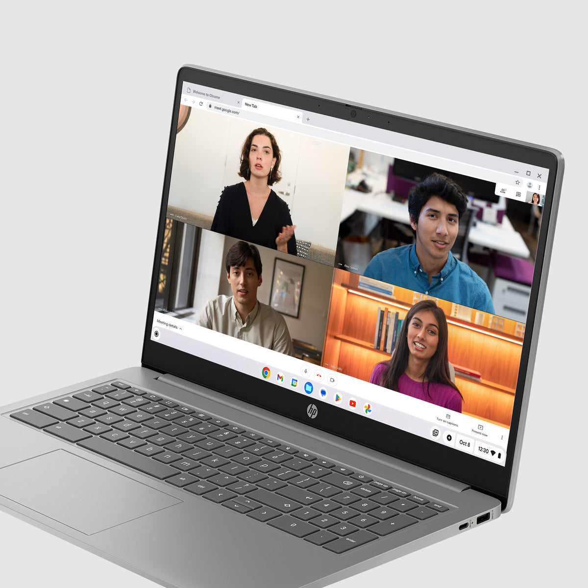 HP Chromebook 15a-nb0004na Intel® Core™ i3 i3-N305 39.6 cm (15.6") Full HD 8 GB LPDDR5-SDRAM 256 GB Flash Wi-Fi 6 (802.11ax) ChromeOS Silver