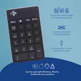 R-Go Tools Numeric keypad R-Go Numpad Break, ergonomic numeric keypad with break software, bluetooth, black
