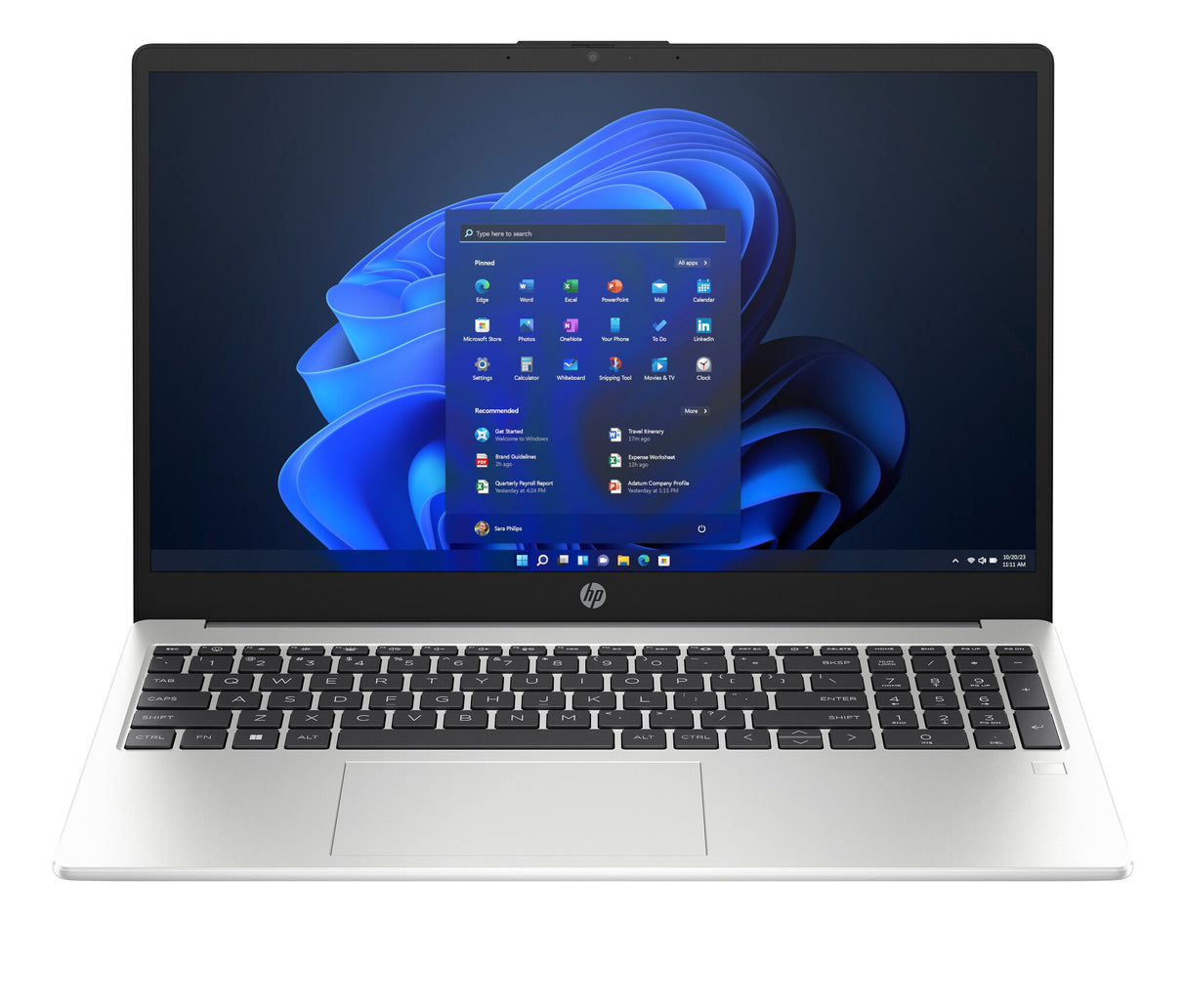 HP 255 G10 AMD Ryzen™ 5 7530U Laptop 39.6 cm (15.6") Full HD 8 GB DDR4-SDRAM 256 GB SSD Wi-Fi 6 (802.11ax) Windows 11 Pro Silver