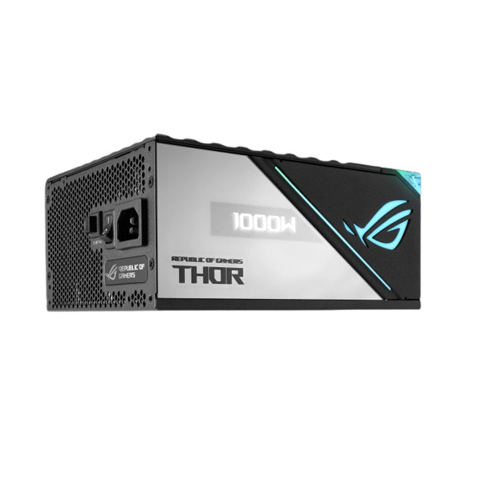 Fuente de alimentación Asus ROG Thor Platinum II de 1000 W, ventilador con doble rodamiento de bolas, totalmente modular, 80+ Platinum, iluminación RGB, pantalla OLED, Lambda A++