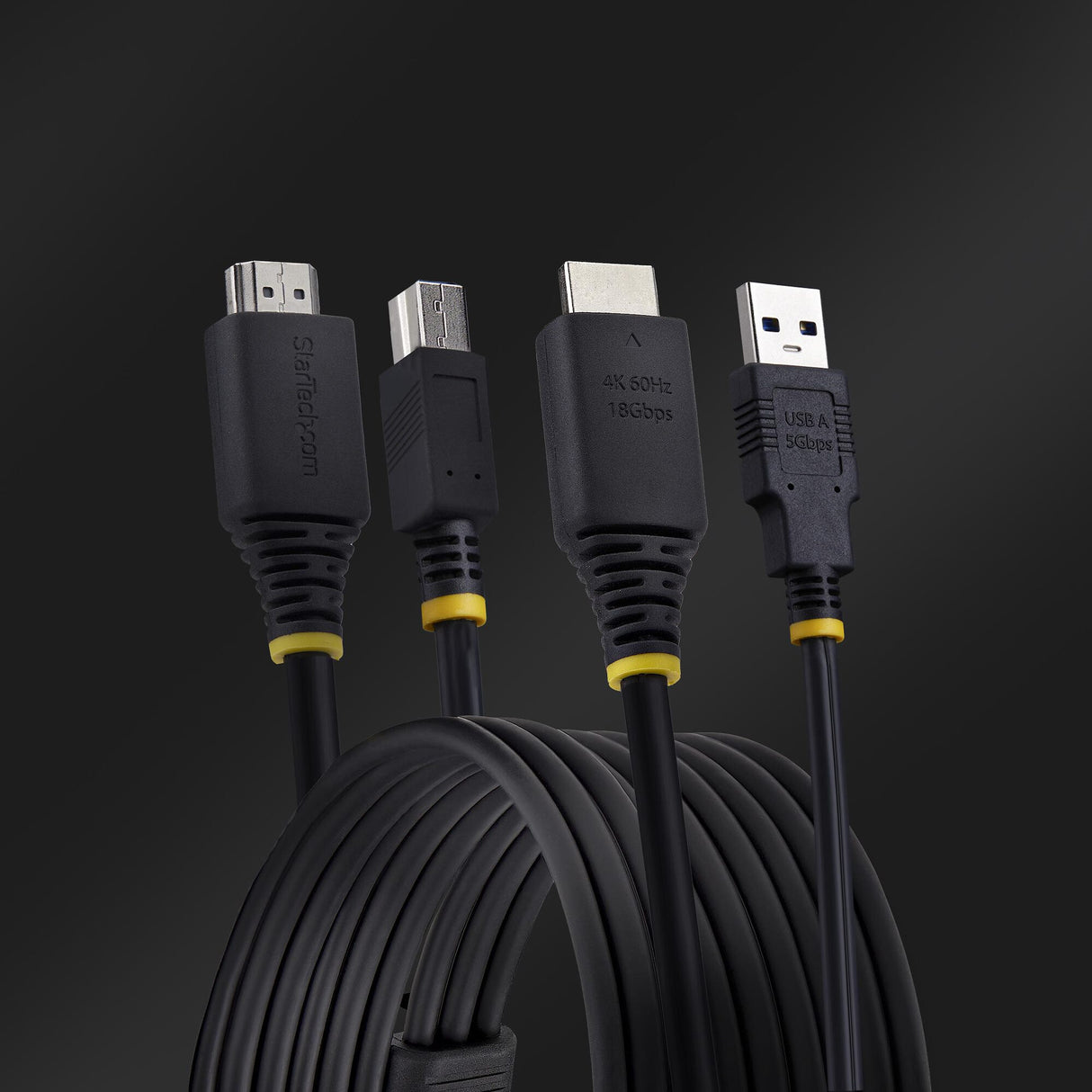 StarTech.com 6ft (1.8m) HDMI and USB 5Gbps KVM Cable, 4K 60Hz, HDMI 2.0 and USB Combo Cable for KVM Switches