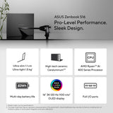 ASUS Zenbook S16 UM5606GA-SR040W Copilot+ PC AMD Ryzen™ AI 7 445 Laptop 40.6 cm (16") Touchscreen 3K 32 GB LPDDR5x-SDRAM 1 TB SSD Wi-Fi 7 (802.11be) Windows 11 Home White