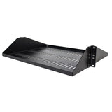 StarTech.com 2U Server Rack Shelf, Center Mounted Universal Vented Rackmount Cantilever Tray for 19" Network Equipment Rack, Heavy Duty Steel, 200lb Capacity, 14" Deep, Black