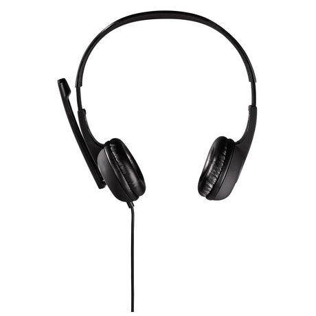 Hama HS-P150 Auriculares ultraligeros con micrófono boom, conector de 3,5 mm, almohadillas acolchadas, controles en línea