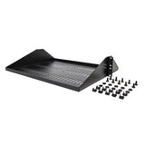 StarTech.com 2U Server Rack Shelf, Center Mounted Universal Vented Rackmount Cantilever Tray for 19" Network Equipment Rack, Heavy Duty Steel, 200lb Capacity, 14" Deep, Black